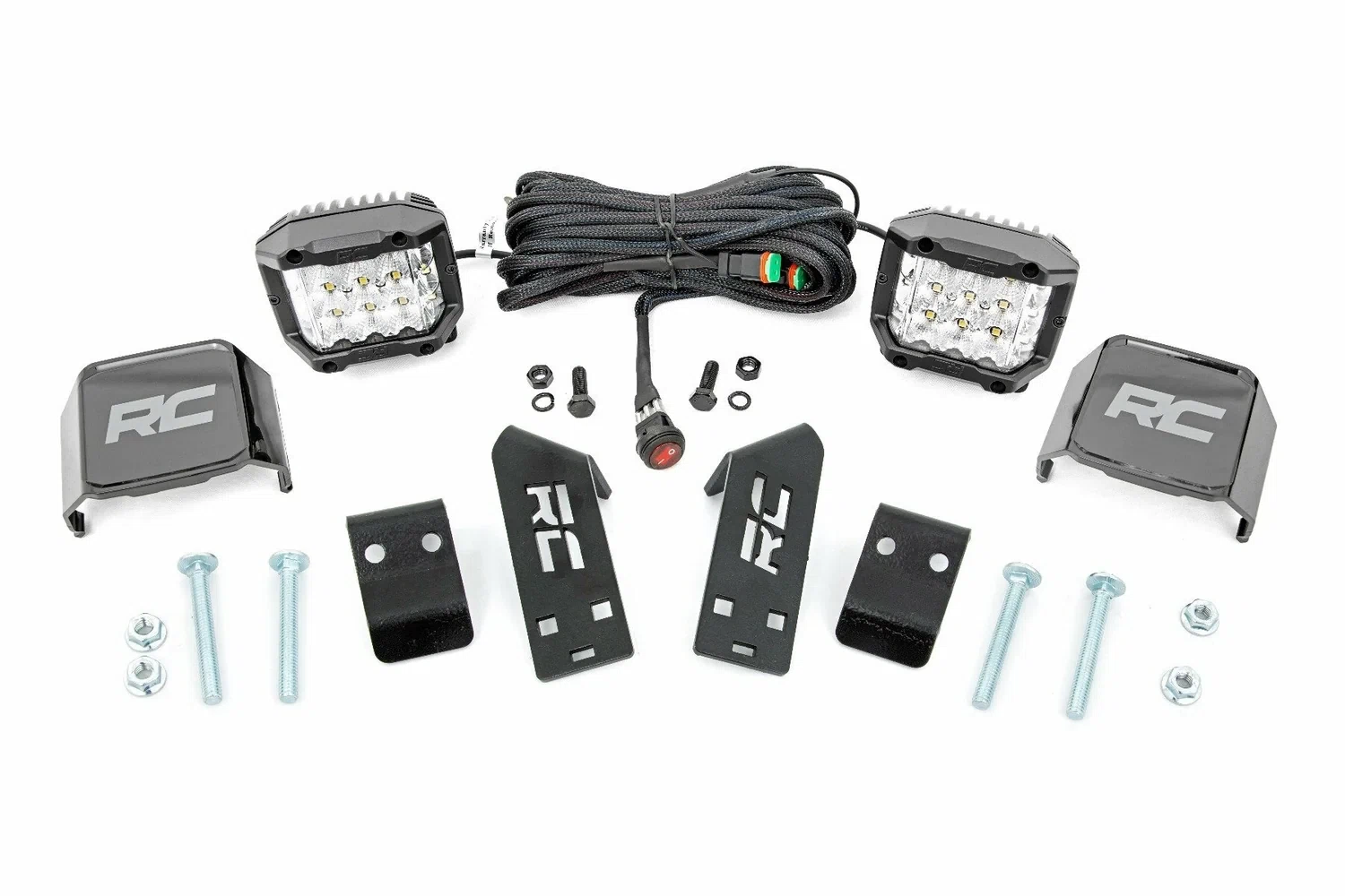 Fits Polaris RZR PRO XP LED Light A Pillar Mount 2_ Chrome Pair Wide Angle 93078